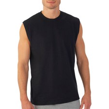 Men's Sleeveless T-Shirt Cotton Muscle Tank Top Solid Blank Workout Summer Gym picture