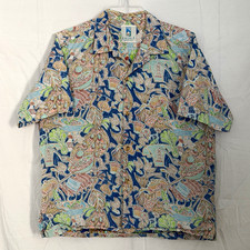 Kahala Men's XL Hawaiian Aloha Woven Short Sleeve Button-Up Graphic Print Shirt picture