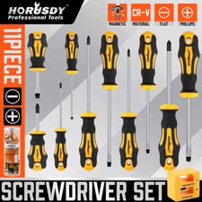 11-Pieces Magnetic Screwdriver Set 5 Phillips 5 Flat Head Tips Magnetizer Tool picture