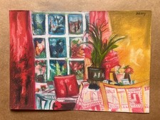 John Bellany (Handmade) Drawing mixed media on old paper signed and stamped ART picture