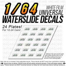1/64 Scale LICENSE PLATE Custom White Toner Universal WaterSlide Decal for Hot picture