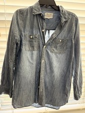 Madewell Classic Lt. Wash Women's Denim Shirt Sz M Button Up Cowgirl Cotton picture