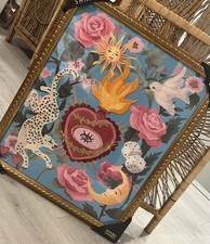 Sapna Shah Art VIRAL New Sacred Heart with Evil Eye, Floral, Folk, Celestial  picture