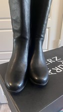 Naturalizer N5 Comfort Black Size 9W Wide Calf Knee High Leather Boots Riding picture