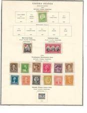 1931-1932 US MINT STAMPS ON ALBUM PAGE BICENTENNIAL RED CROSS YORKTOWN AND MORE picture
