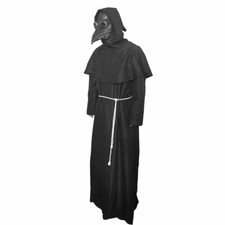Plague Doctor Steampunk Hooded Robe Cloak Cape w/Mask Halloween Costume Props picture