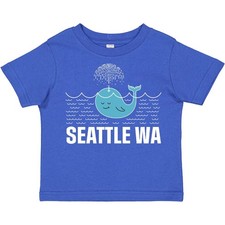 Inktastic Seattle Washington Cute Whale Travel Toddler T-Shirt Wa Keepsake City picture