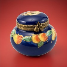 **NWOB** Limoges Peint Main Inkwell Dark Blue With Fruit Box W/ COA Gorgeous picture