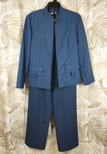 Petite Perceptions Women's Jacket Blazer Vest Slacks Pants 3-Piece Set Size 14P picture