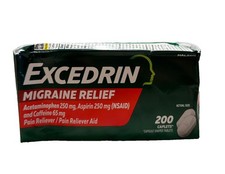 Excedrin Migraine Acetaminophen Aspirin Caffeine 200 Caplets Exp 3/2029 picture