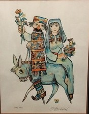 Hercegovina Express by Artist Jovan Obican Hand Signed Numbered Matted Framed picture