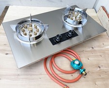 Stainless Countertop Jet Double Burner Drop-In Propane LP Stovetop Stoves Cooker picture