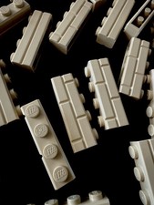 50 BRAND NEW LEGO 1x4 TAN BRICK WALL MASONRY CASTLE 15533 1 4 PROFILE LOT BULK picture