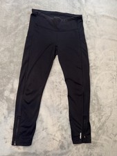 Athleta Size M Black Zip Ankle Athletic Leggings Pants Delancey Tight picture