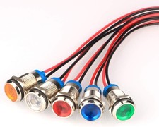 10mm LED Metal Indicator Light AC/DC 12-24V Waterproof for Signal and Pilot Dash picture