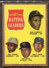 1962 Topps Set-Break # 52 NL Batting Leaders VG-VGEX (crease) *JAYSACE* picture