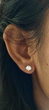 1.75 Ct Round Cut Diamond Stud Earrings 14K White Gold Natural Mined screwback picture