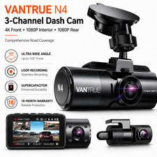 Vantrue N4 3 Channel 4K Dash Cam Front Rear Inside IR Night Vision Parking Mode picture