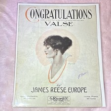 1910s Congratulations Valse Sheet Music James Reese Europe Castles Lame Duck Art picture