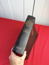 Vtg 1955 Hertel New Standard Reference Bible Blue Ribbon KJV 11.5” Gilt picture
