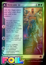x1 Welcome to . . . // Jurassic Park REX MTG 7 FOIL BORDERLESS RARE M/NM 1x picture
