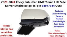 Side Mirror 2021 -24 Chevy Suburban GMC Yukon Left Empire Beige 15-pin 84977344 picture