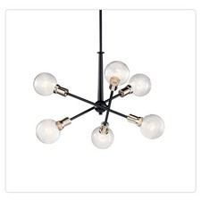 Kichler Armstrong 6 Light Chandelier, Black - 43095BK picture
