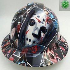Hard Hat FULL BRIM custom hydro dipped , OSHA approved HORROR MOVIE POSTER BOMB picture