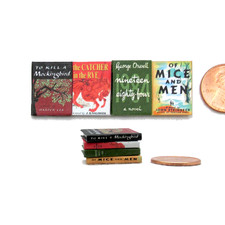 BANNED CLASSICS BOOK SET 4 Pc 1:12 Scale Miniature Readable Books picture