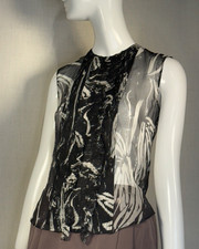 Anna Molinari Sheer Silk Chiffon Sleeveless Top SIZE IT40, Vintage Blumarine Era picture