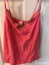 Vintage Y2K Women’s Pink Solid Cotton Stretch Spaghetti Strap Camisole M picture