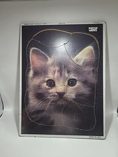 Vintage Wooden Kitten Puzzle Works 8 Piece Puzzle Made In USA picture