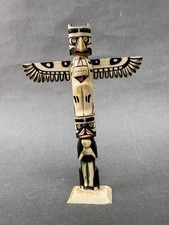 BEAUTIFUL EARLY NATIVE AMERICAN NORTH WEST COAST HAIDA TLINGIT MODEL TOTEM POLE picture