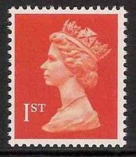 GB 1990- sg1514 1st Brt Orange-Red litho. phosphorised paper perf 15x14 MNH picture
