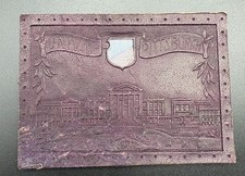 c1910 Large University of Pittsburgh Pitt Tobacco Leather Campus 3.5x2.5 Antique picture