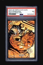Topps 2024-26 Star Wars PSA 7 Babu Frik Sketch Auto Rich Hennemann RARE COLOUR  picture