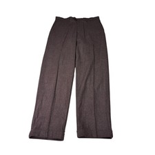 NWT J.Crew Mens Brown Classic Creased Trouser Japanese Wool Blend CF636 34x34 picture