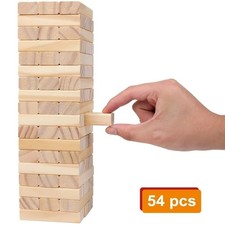 54PCS Stacking Tower Game Tumbling Blocks Party Family Fun Interactive Game picture
