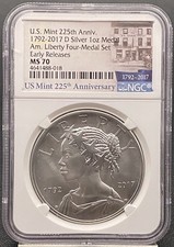 1792-2017 D American Liberty Silver Medal NGC MS70 U.S. Mint 225th Anniv. picture