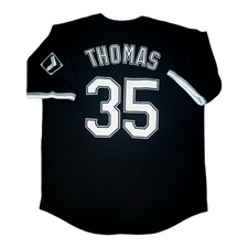 Frank Thomas Chicago White Sox 1993 Men's Black Button-Up Baseball Jersey picture