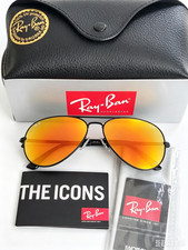 RAY-BAN RB3026, aviator sunglasses , BlackFrame/Large 62mm Orange Lens picture