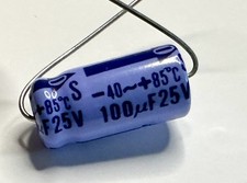 50 Vintage Mitsubishi CE 100uF 25V Axial Electrolytic Capacitors Japan NOS picture