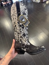 White Diamonds Women's Black White Western Cowboy Boots Snip Toe Side Zip 5-10 picture