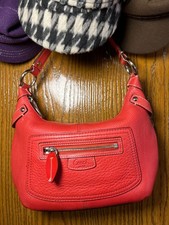 Rare Vintage Coach Small Red Penelope Hobo Shoulder Bag 13327 picture