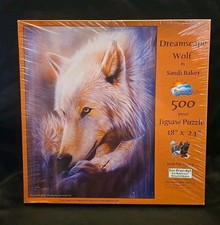 SunsOut 500 Piece DREAMSCAPE WOLF Jigsaw Puzzle, new factory sealed picture
