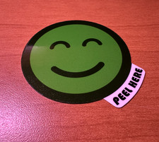 Premium Happy Smiley Face Glossy Vinyl Stickers - Waterproof - Choose Color picture
