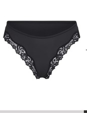 Skims Fits Everybody Lace Tanga Onyx Cheeky Underwear SIZE S picture