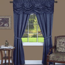 PowerSellerUSA 5-Piece Complete Window Curtains Set with Panels, Valance, picture