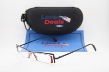 NEW THEO BELGIUM ARMENIAN 106 BLACK RED GUNMETAL AUTHENTIC EYEGLASSES 44-13 picture