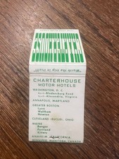 Charterhouse Motor Hotels Matchbook Cover Hotel Corporation of America Vintage picture